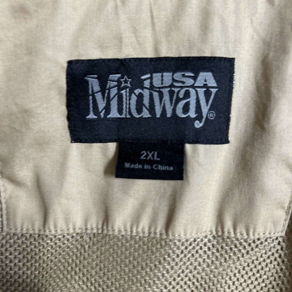 Midway USA Casual Shirt‎ Mens  XXL Khaki  Vented Button Up Long Sleeve Shooting - Picture 4 of 4